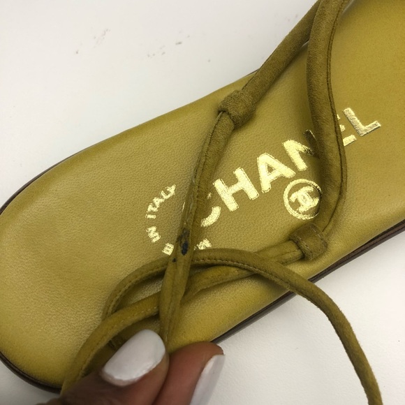 100% Authentic Chanel Camellia Suede Sandals - Picture 8 of 8